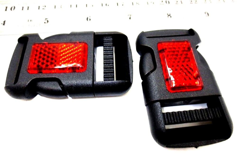 Reflective Buckle - Fits 1", 25mm Wide Webbing Strap - Durable Polyacetal!