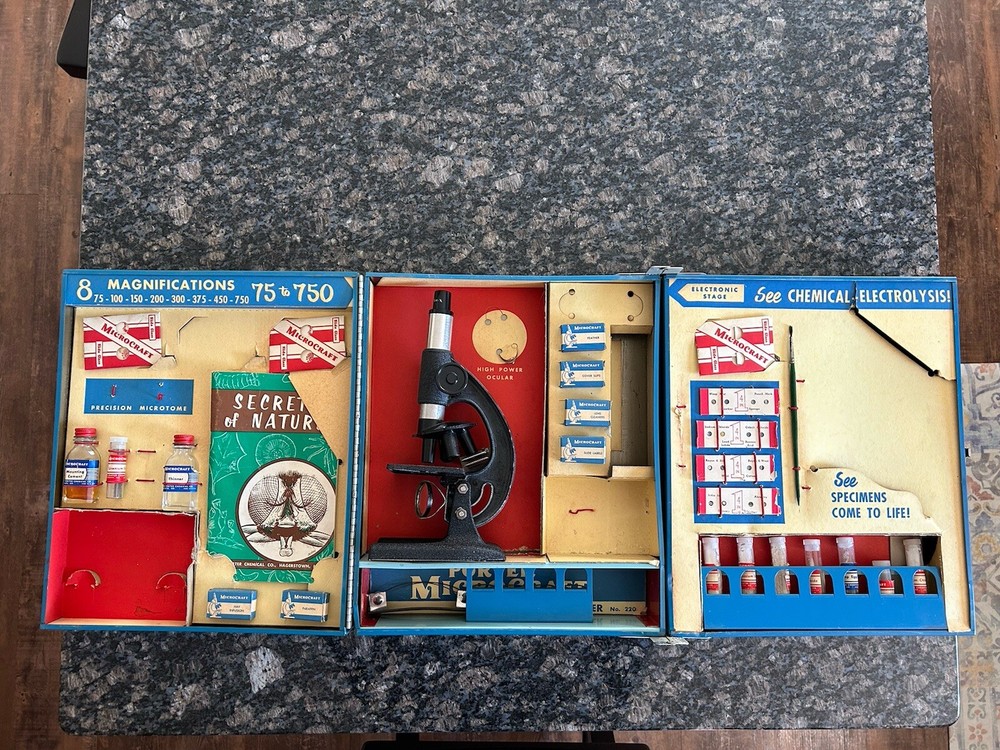 Vintage Porter Microcraft Student Research Microscope In Good Shape !