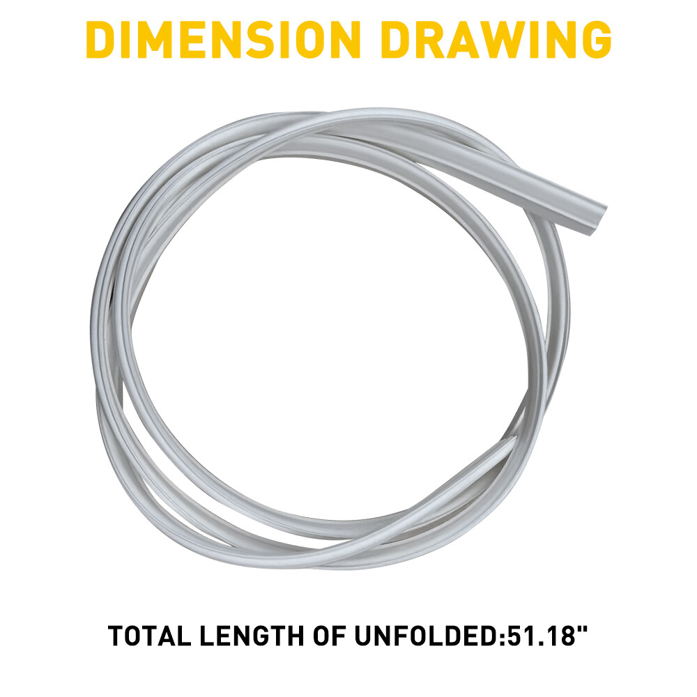 2 Pack For RV Roof Vent Seal 51" TPE Rubber Camper Vent Fan Gasket Replacement