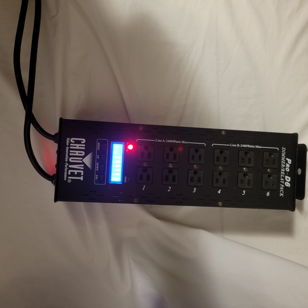 CHAUVET DJ Pro-D6 6-Channel Dimmer Pack Lighting Controller W/ DMX 512 DECODER