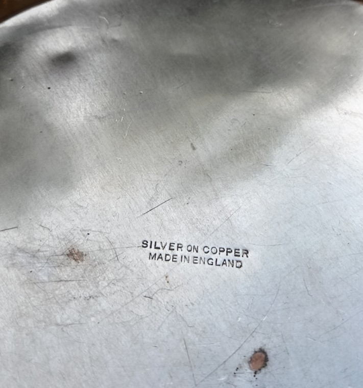 Antique Silver Plate on Copper Three Arm Candelabra