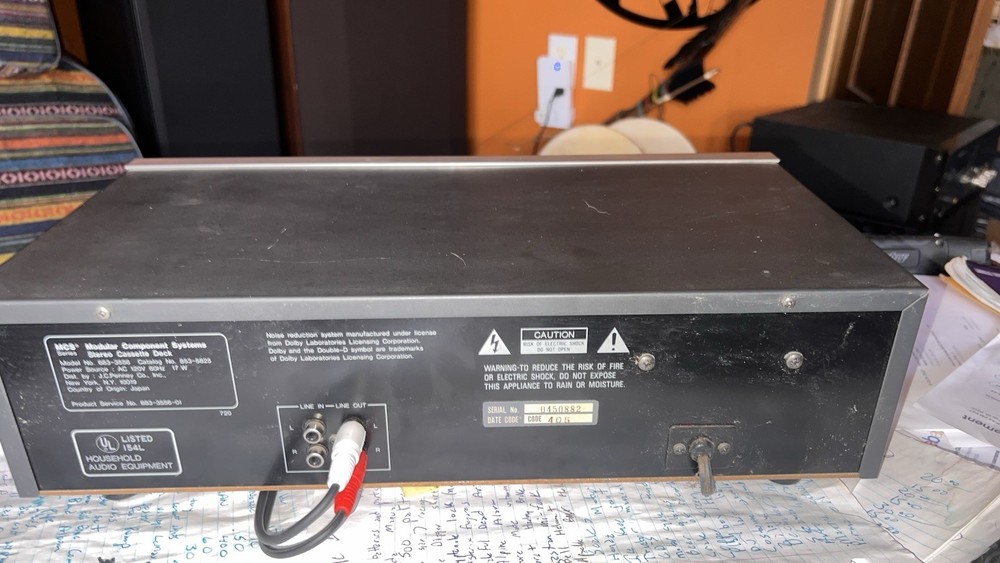 Vintage Modular Component Systems MCS 3556 Cassette Tape Deck Tested Works