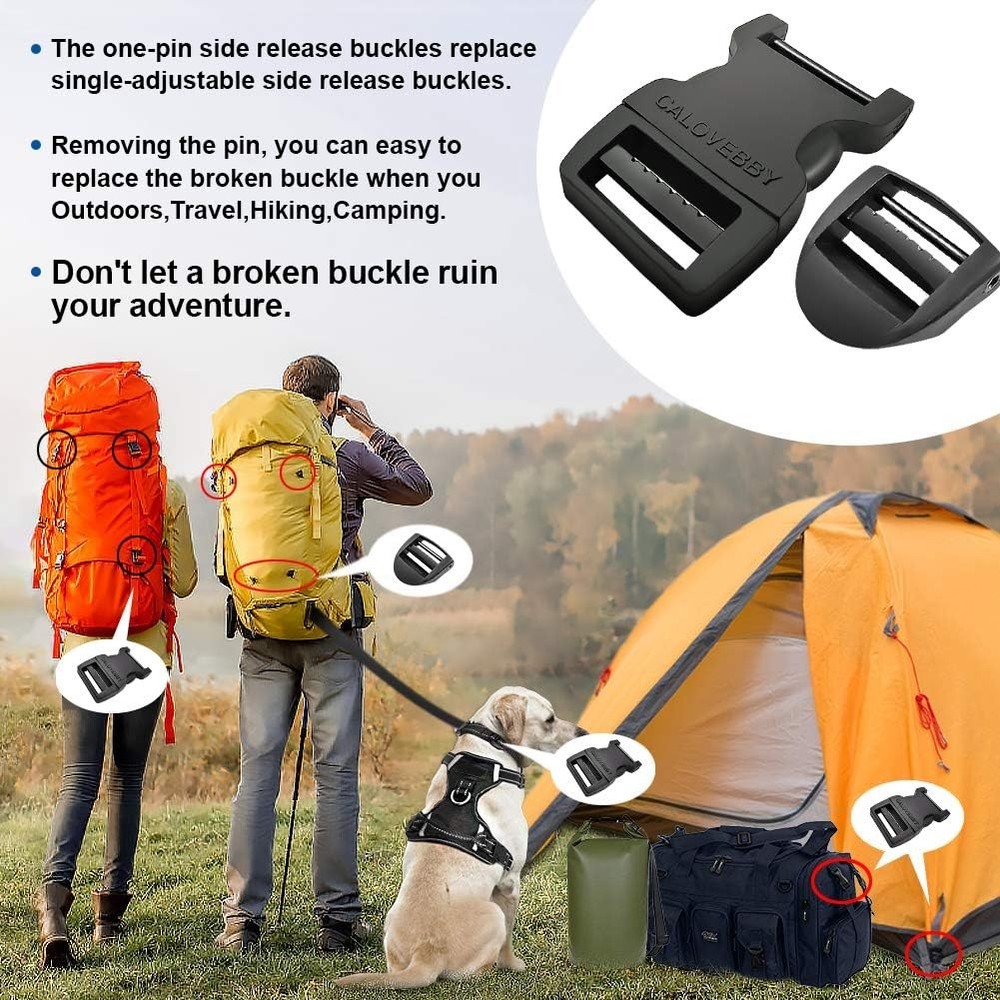 1 Inch No Sew Side Release Strap Buckle