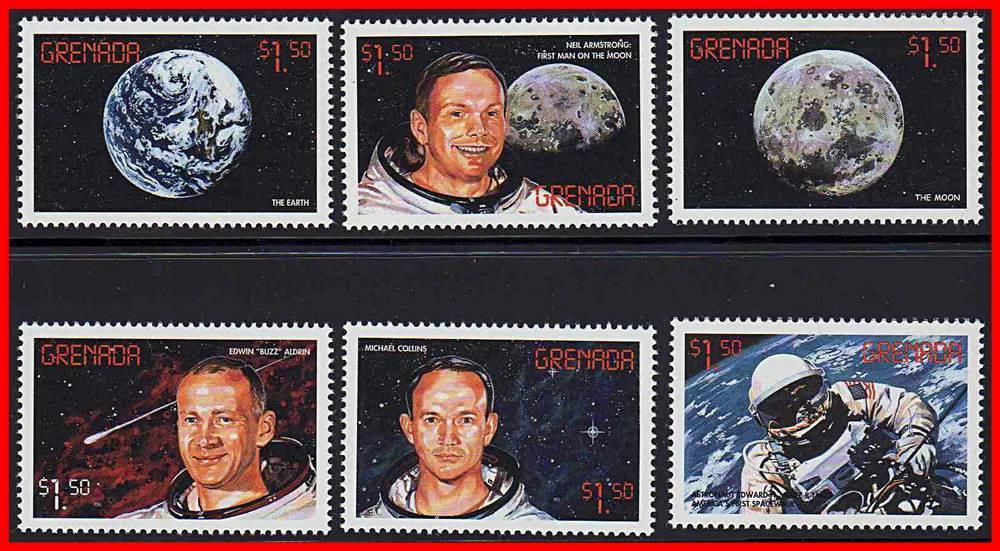 GRENADA = SPACE // APOLLO 11 // MOON LCONQUEST MNH ** ASTRONOMY