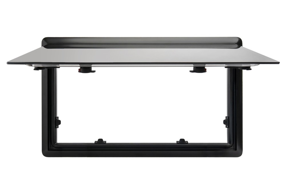 500 x 450 mm Hinged Camper Van Window with Blinds / Double Walled / 3 Frames