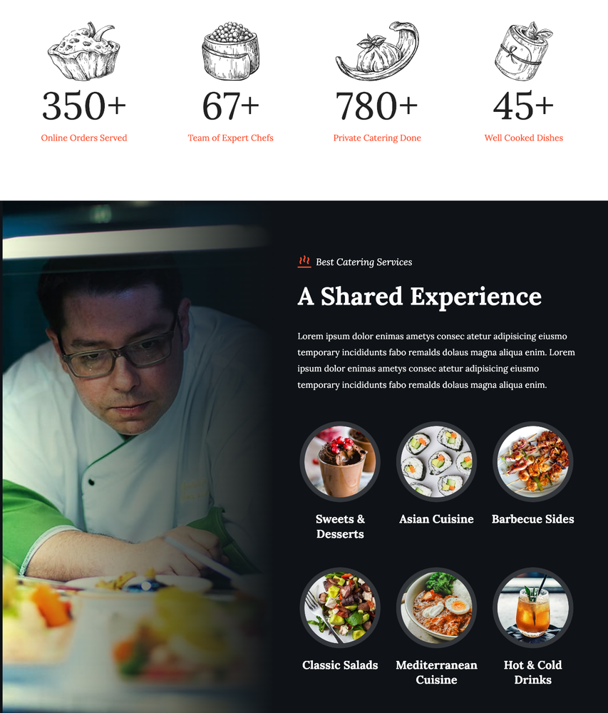 Caterer Website Design with Free VPS Web Hosting and Installation