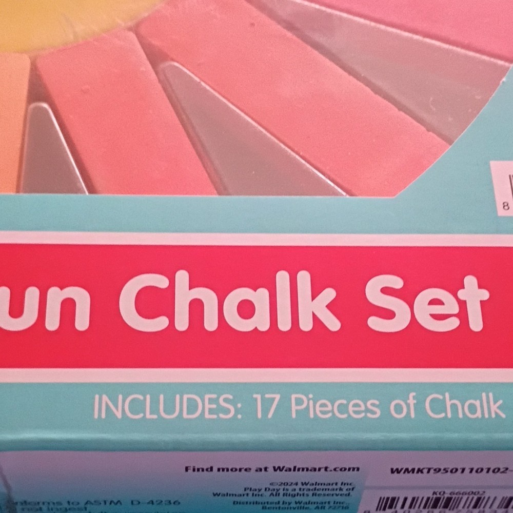 Sun Chalk Set, Multi-Color, Washable, Ages 3+.