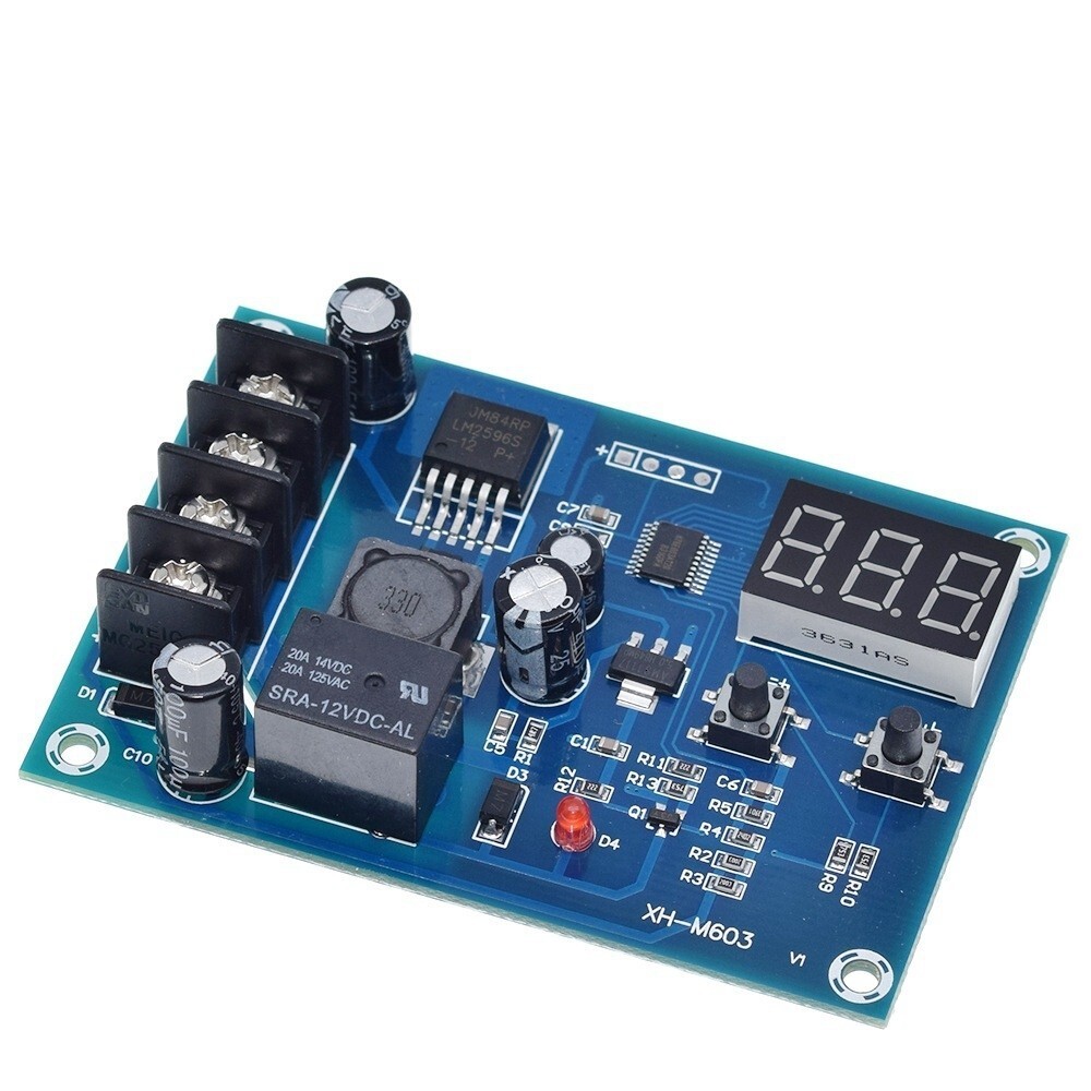 12V - 24V Battery Charge Controller Protection Module w/ LED Voltmeter XH-M603