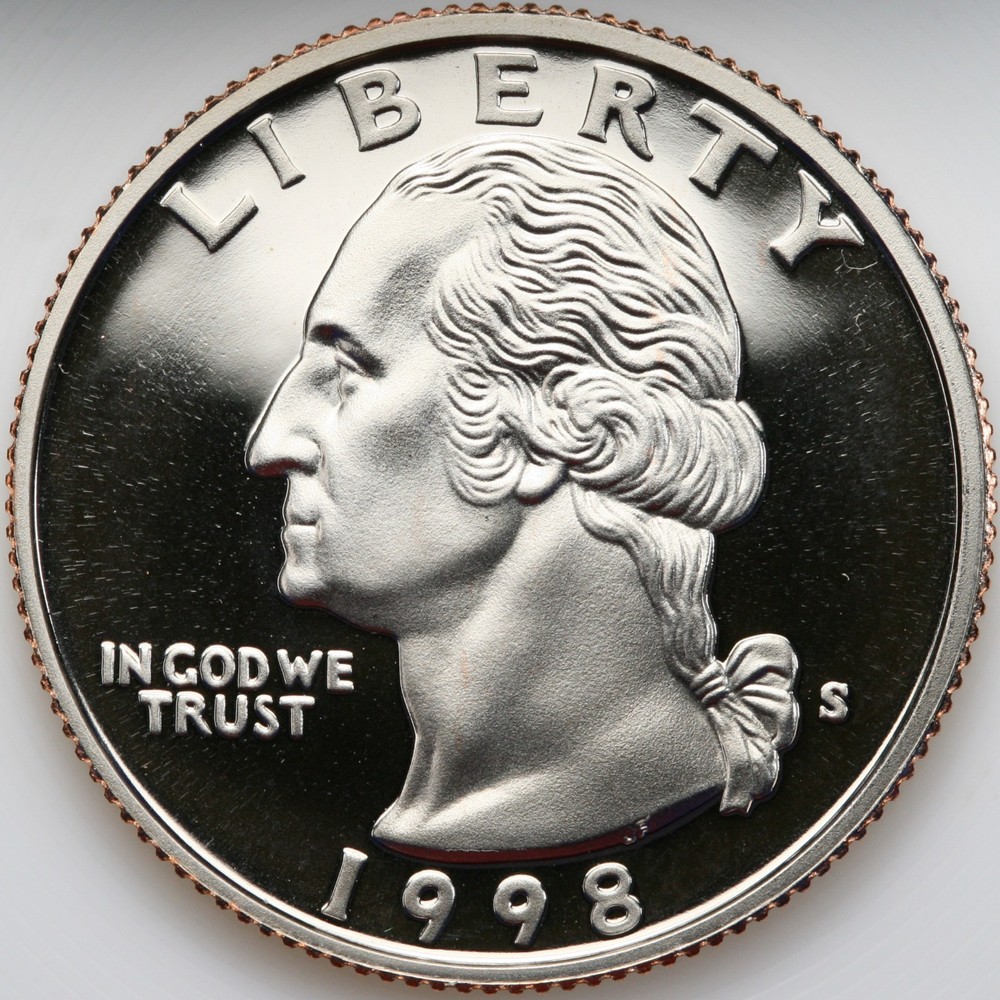 1998 S Gem DCam Proof Washington Quarter CN-Clad