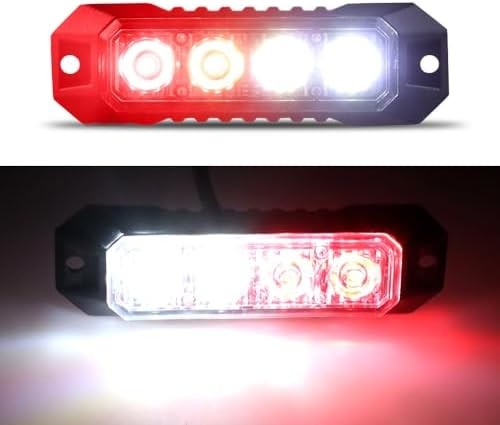 LED Grille Mount Emergency Strobe Lights Red White