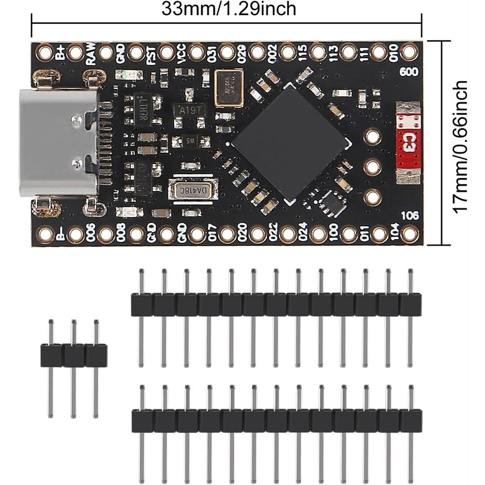 Pro Micro Bluetooth Type-C Development Board, NRF52840 for -IDE, 5 Pack C3G3