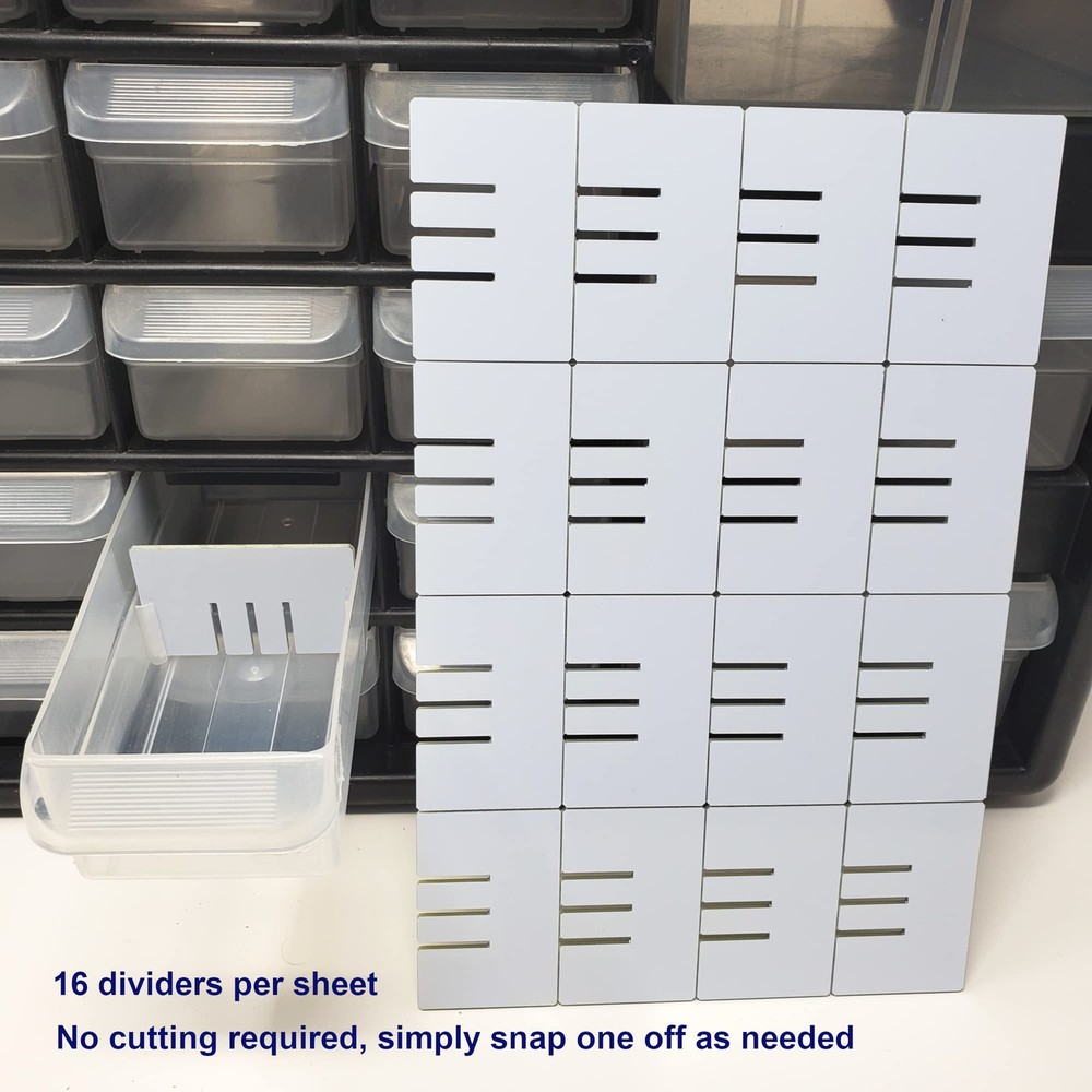 BIN BETTER (16-Pack) Small Drawer Configurable Width Dividers Small, White