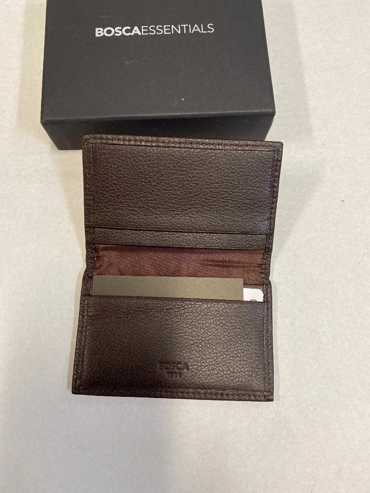 Bosca Old Leather Wallet Calling Card Case Brown Austin m