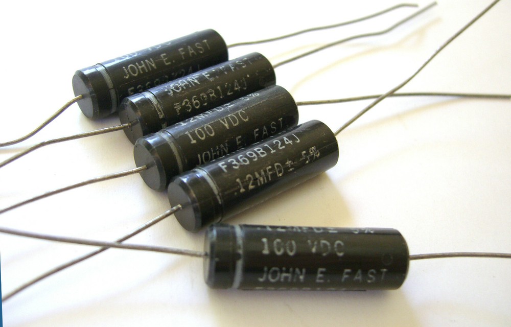 5 NOS John E Fast Capacitors .12 uf 100 v
