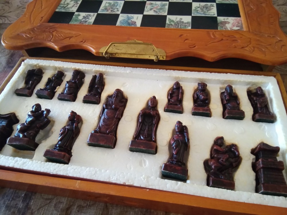 Ornate Asian vintage Chess Set