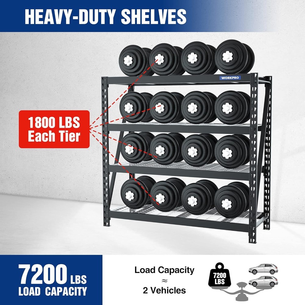 WORKPRO Metal Storage Shelving Unit Multi-Size Heavy DutyAdjustable Storage Rack