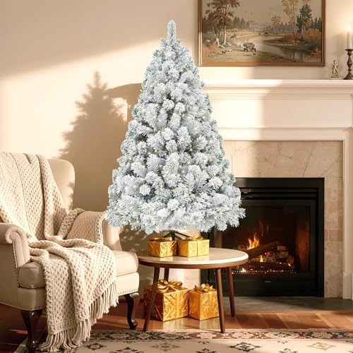 Pre-Lit Artificial Christmas Tree 4.5 ft App-Controlled Multicolor LED Foldable…