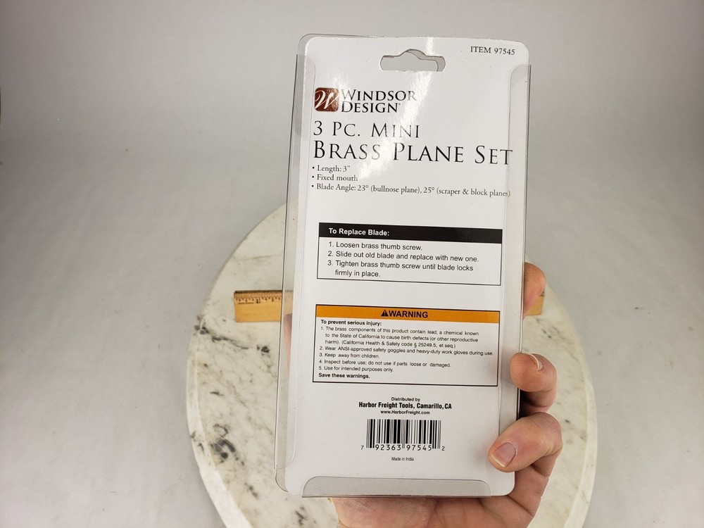 3pc Mini Brass Plane Set Solid Brass & Hardwood Construction #97545 Windsor