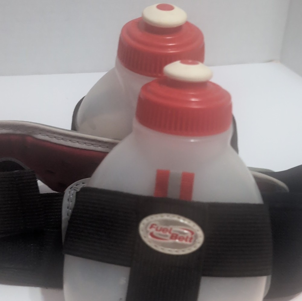 FuelBelt Running Hydration Belt 4 Bottles Red Black Adjustable