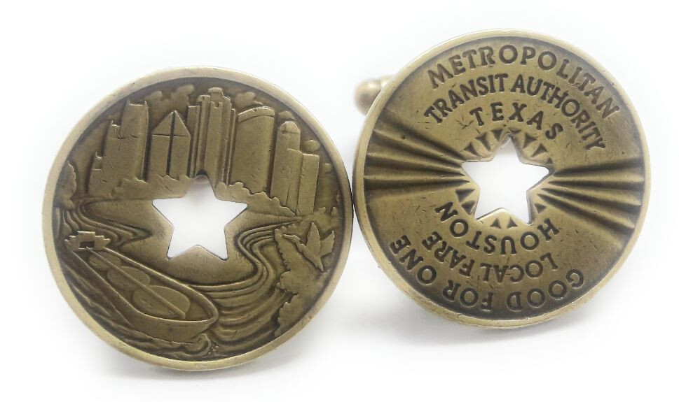 RETRO HOUSTON TOKEN CUFFLINKS