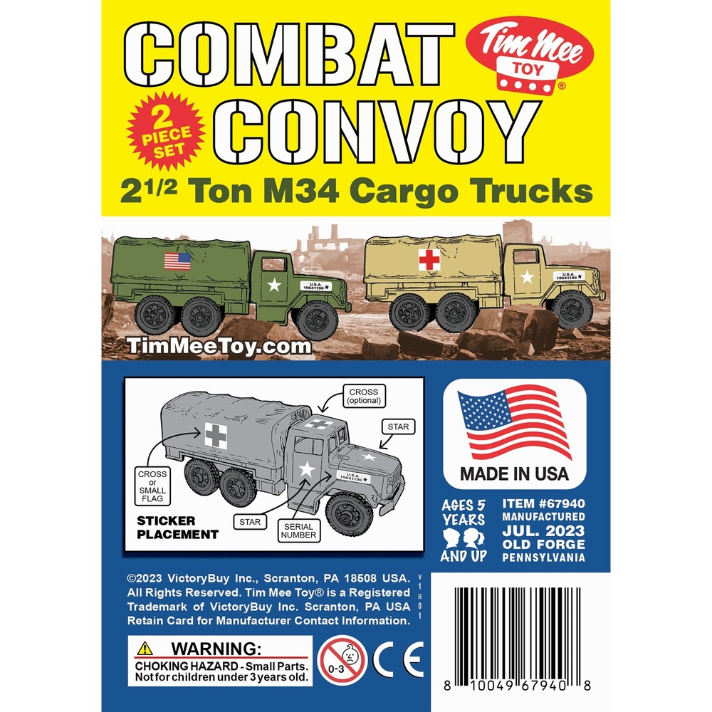 TimMee Processed Plastic Deuce and a Half Tim Mee Army Men 2.5 Ton Cargo Trucks