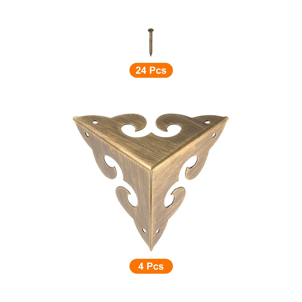 4 Pcs 45mm Decorative Box Corner Cover, Corner Protector, Bronze