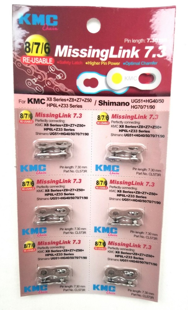 KMC Missing Link 7.3 Master Link 6-7-8 Speed Silver