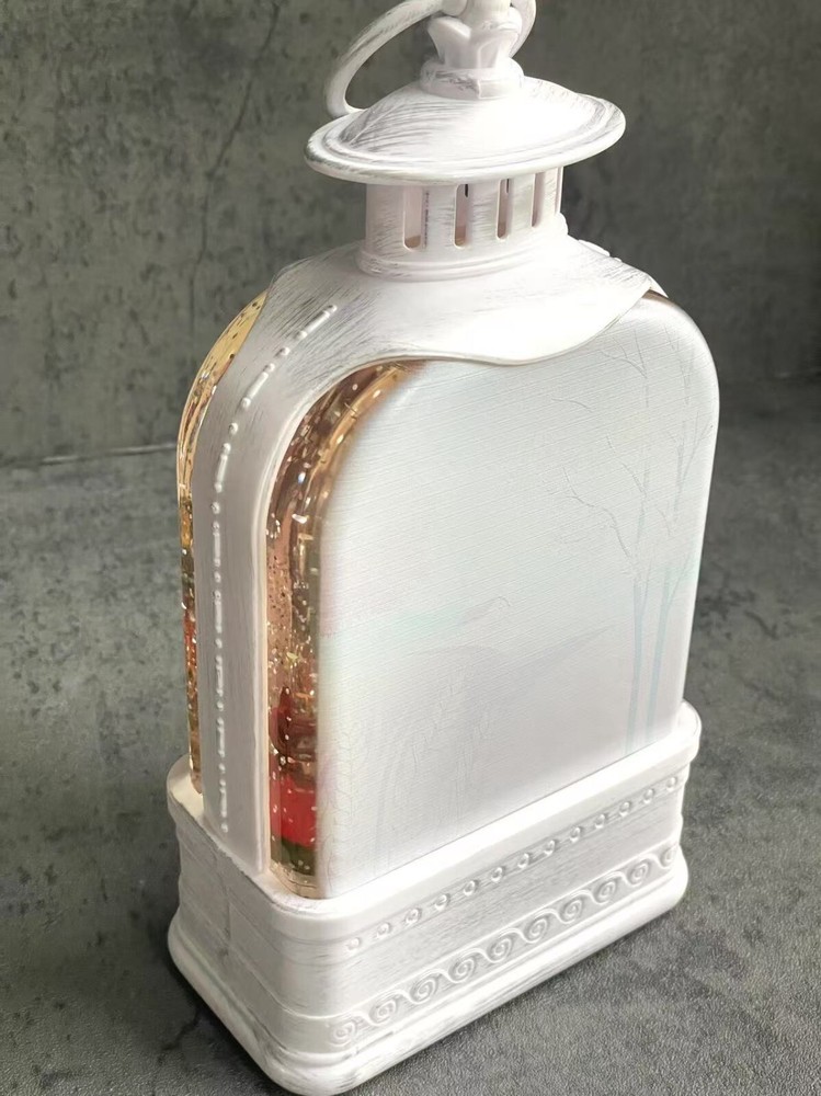 Harvest Lantern Holiday Decor 9.75" Lighted Lantern Continuous Blowing Glitter