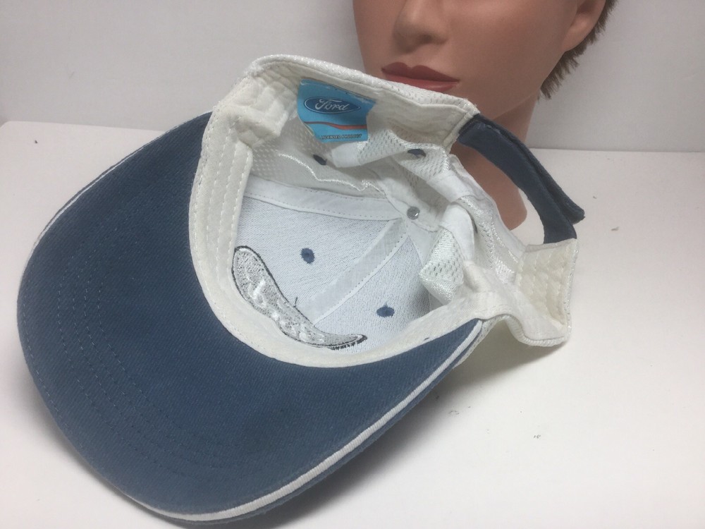 Licensed Ford Logo Hat Blue White Mesh-back strap-back Baseball Trucker Cap