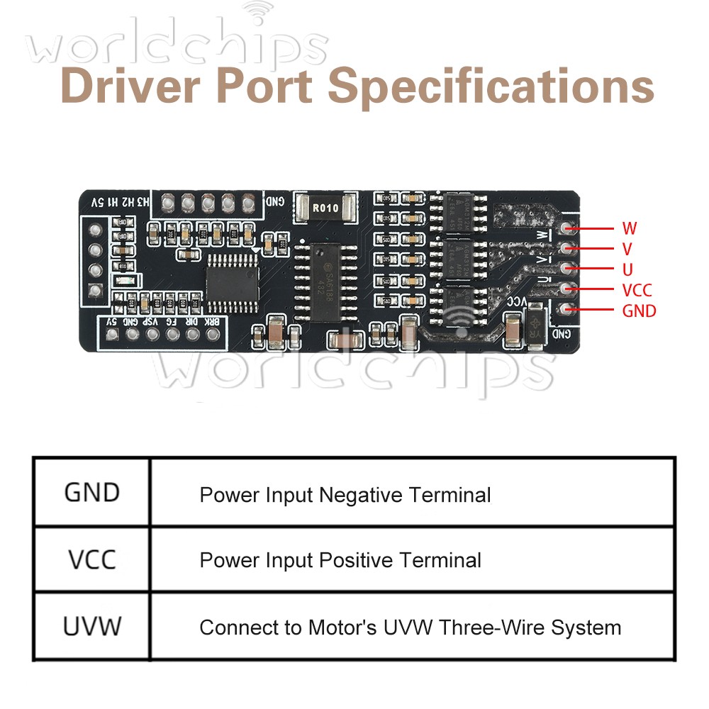 BLDC Hall Sensor 3Phase Brushless DC Motor Driver Board Speed Controller DC7-40V