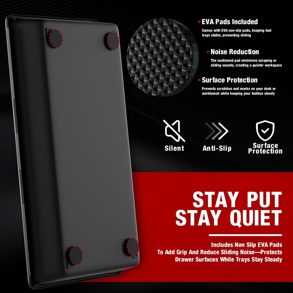 【48PCS & 5 Sizes】 Tool Box Organizer Tray, Toolbox Drawer Organizer with Non-...