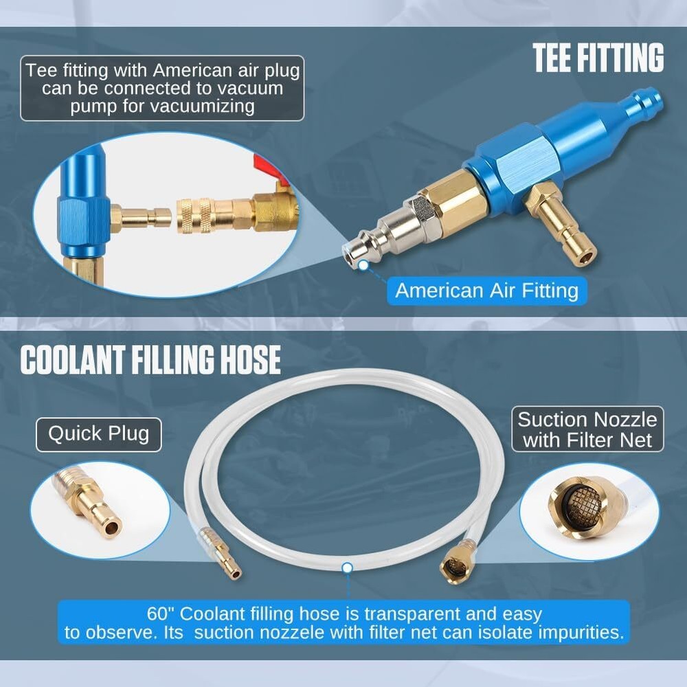 Coolant Vacuum Refill Kit Time-saving Well-sealed...