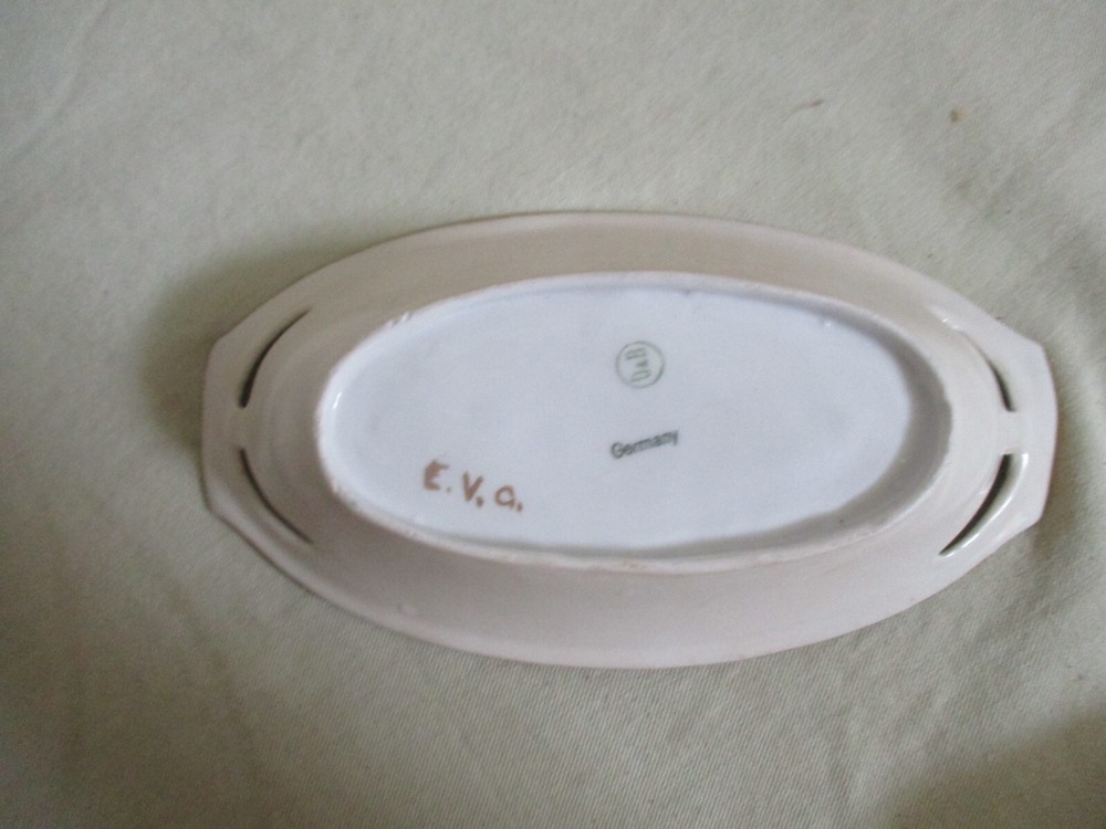 Antique B&D Germany Signed Porcelain Oval Dish MINT