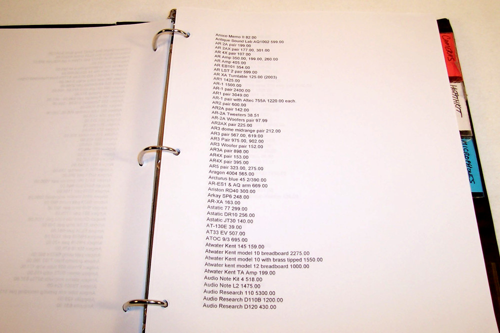 Massive ANTIQUE & HIGH END AUDIO PRICING MANUAL