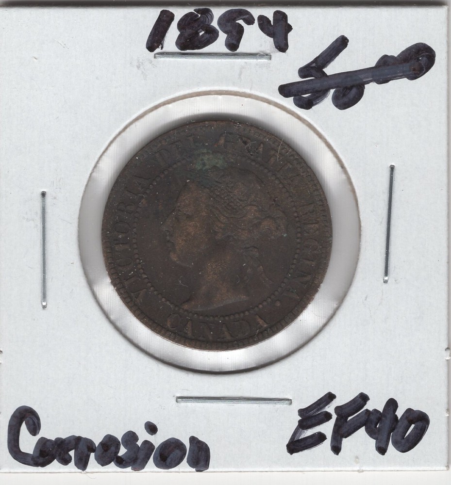 1894 Canada Large 1 Cent Coin - EF