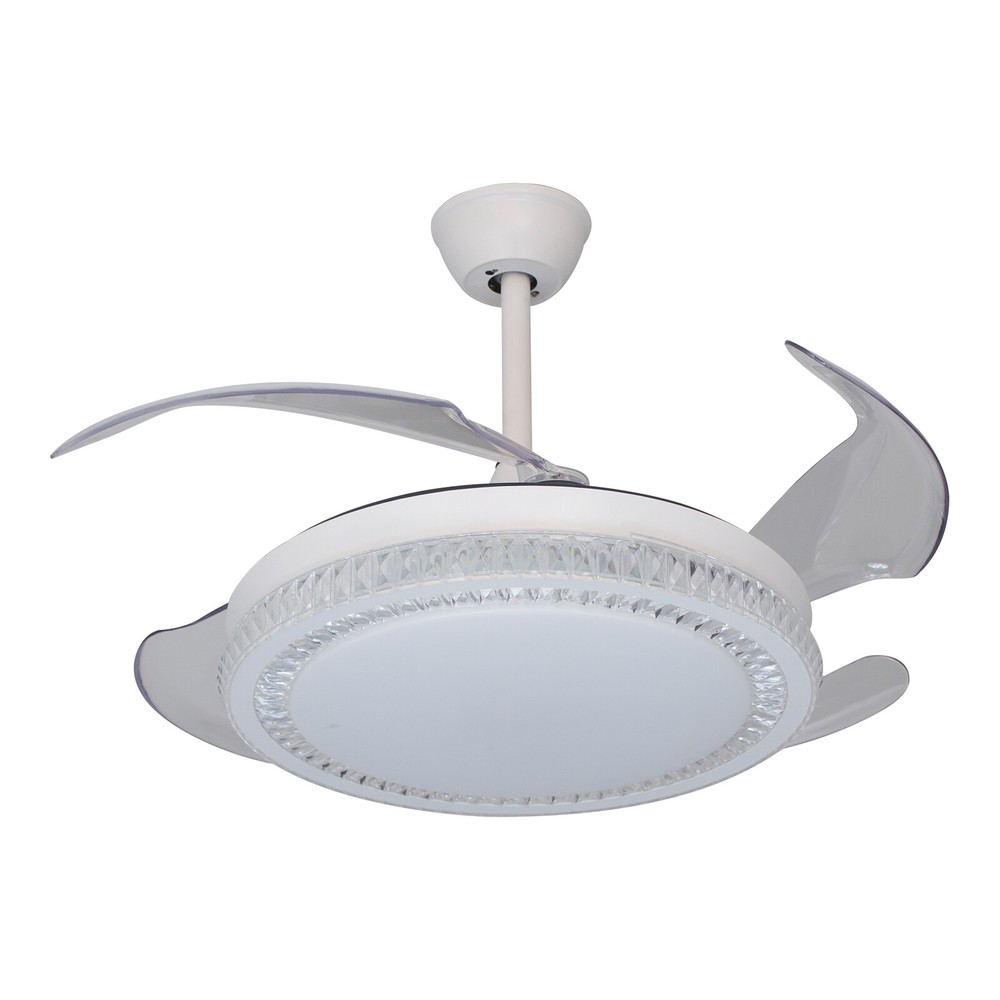 42" Modern 3Color Light Ceiling Light w/Fan Remote Control Retractable Blades
