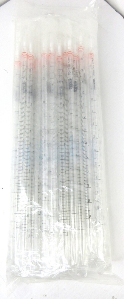 50 Individually Wrapped ENE Mate Serological Pipets 10ml Polystyrene Disposable