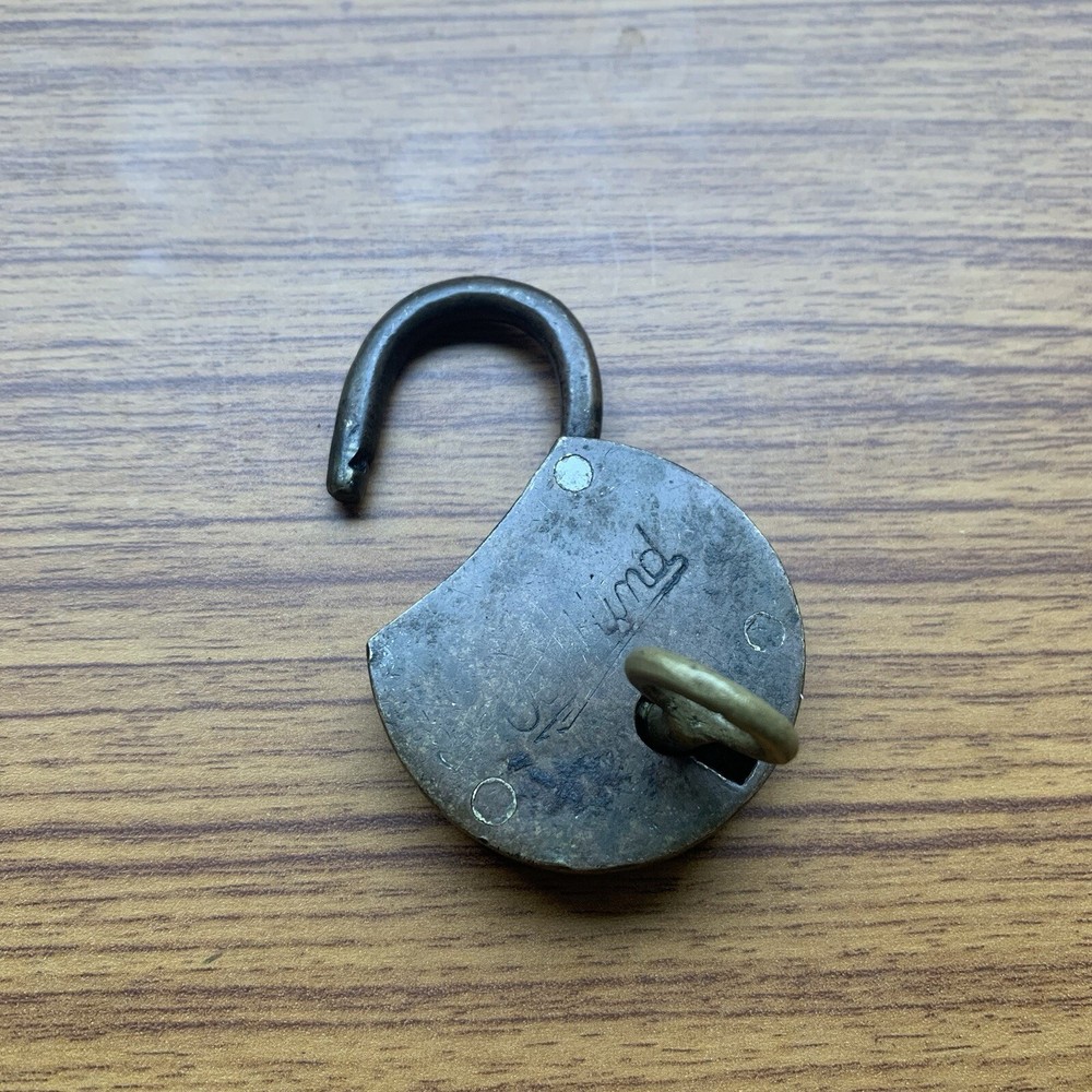 BRASS PADLOCK OR LOCK WITH KEY, small sized, OLD OR ANTIQUE