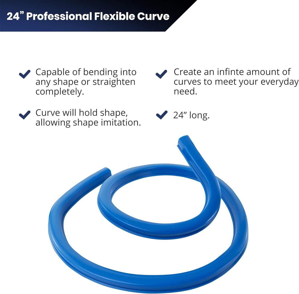 Pacific Arc Flexible Curve 24" with Inking Edge, for Drawing, Pattern Making