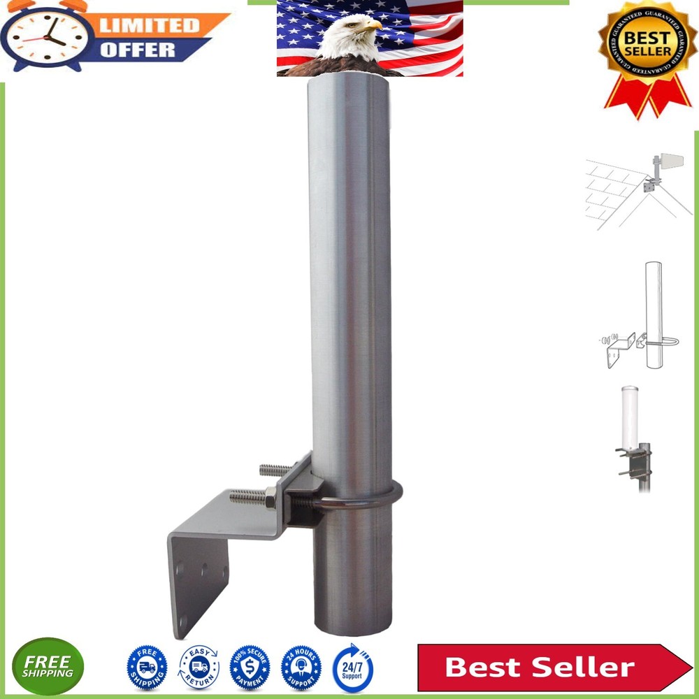 Easy Install Antenna Mount for Outdoors - 10" Pole with U-Bracket Included
