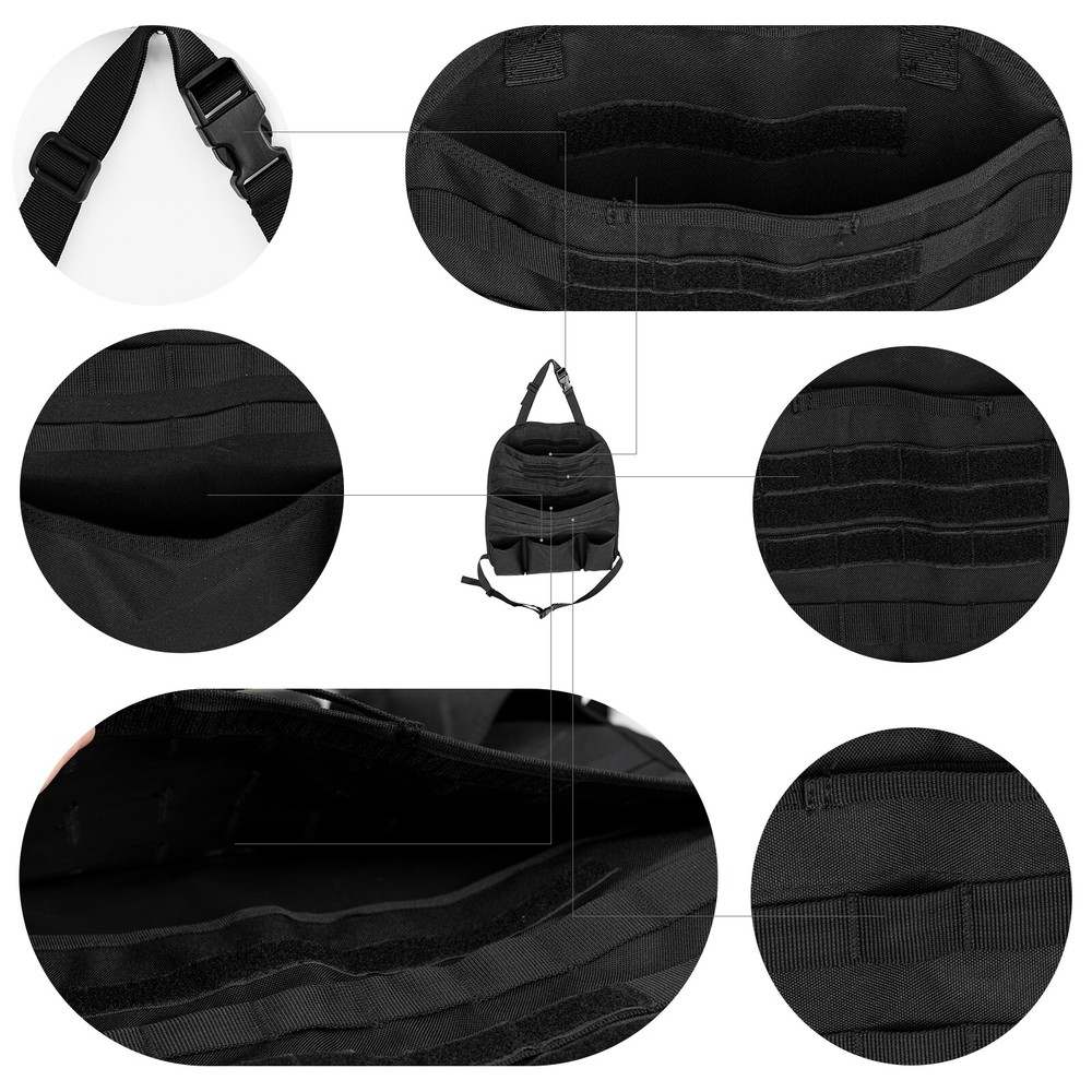 Tactical Vehicle MOLLE Panel Seat Back Cover Protector Car Storage Organizer Bag