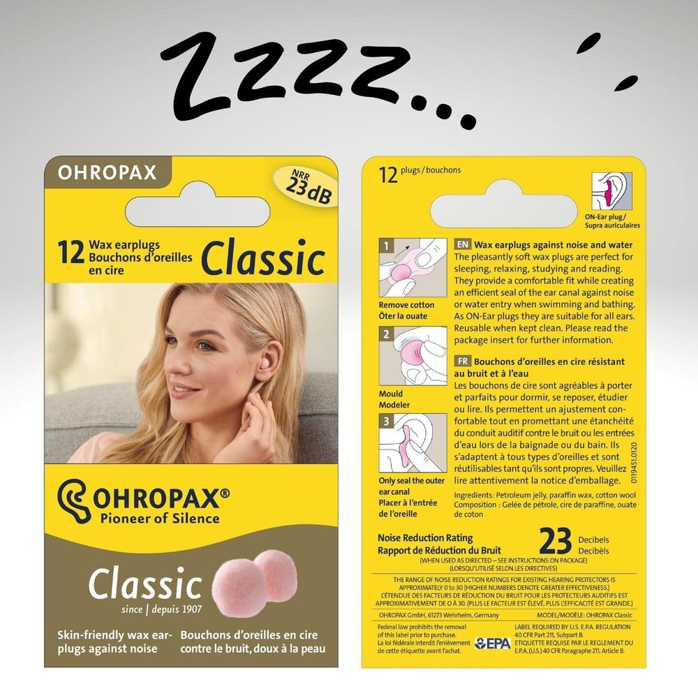 Ohropax Wax Ear Plugs 12 Plug