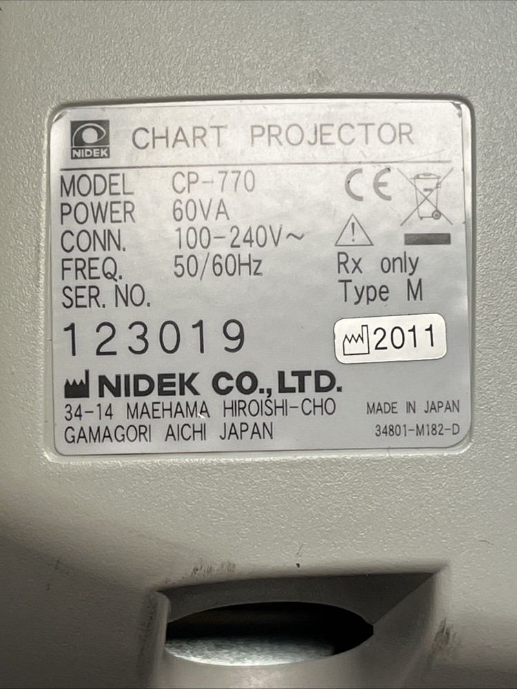 Nidek CP-770 Chart Projector