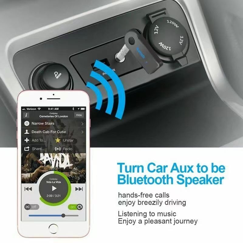 Bluetooth Transmitter Receiver Wireless Adapter: 3.5mm Aux Jack Stereo Audio ...