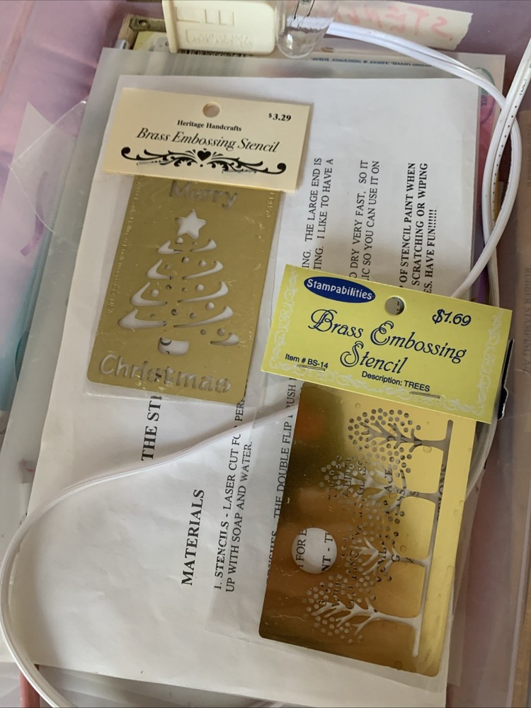 Brass Embossing Stencils Lot Templates Light Container