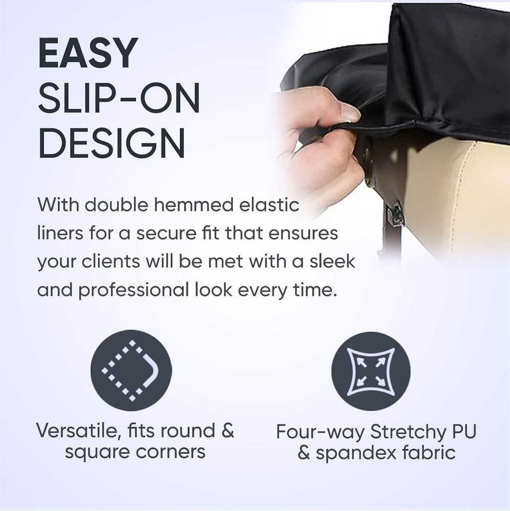 Vinyl Massage Table Protector Cover Fitted (Black)