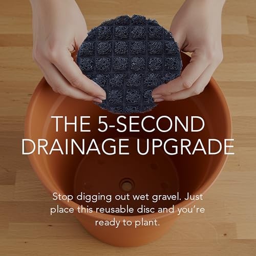 3D Mesh Planter Pot Drainage Insert Disc – Made in USA – Keeps 6" – 5 Pack