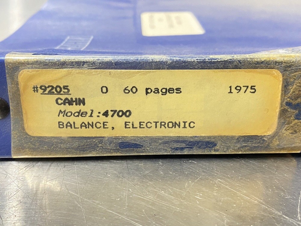 Cahn 4700 Balance Electronic - Users Guide / Instruction Book / Manual