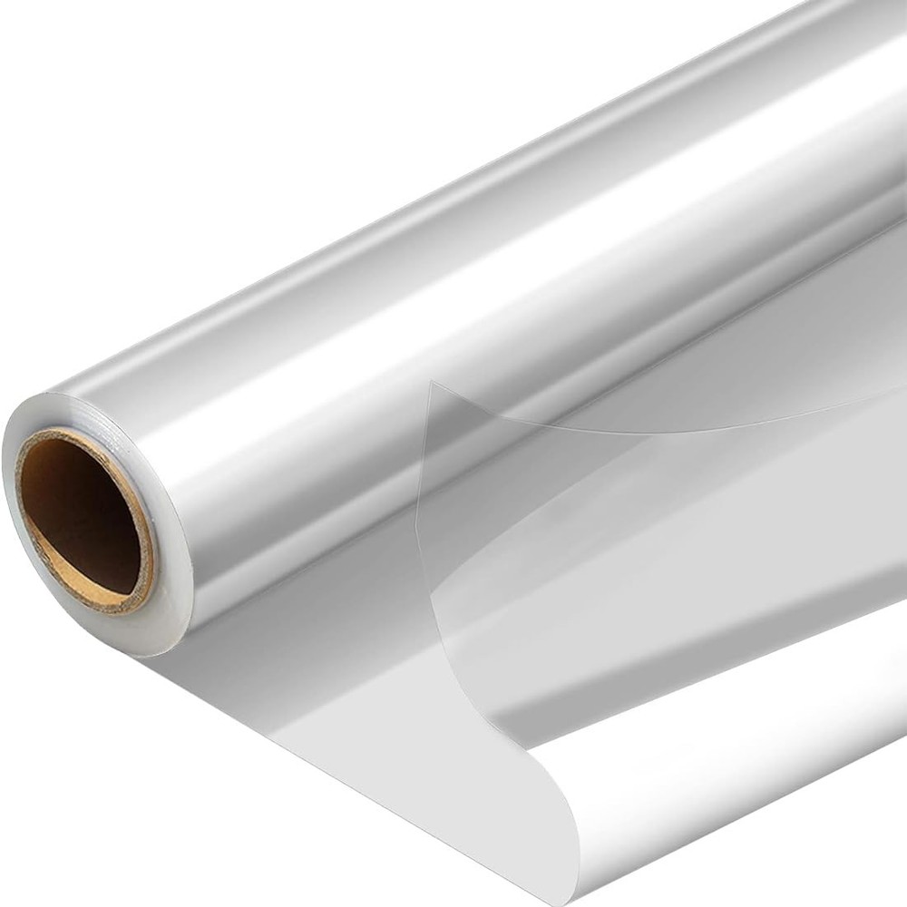 PerkHomy Folio Clear Cellophane Wrap Roll x 50' Folded 3 Mil Thi