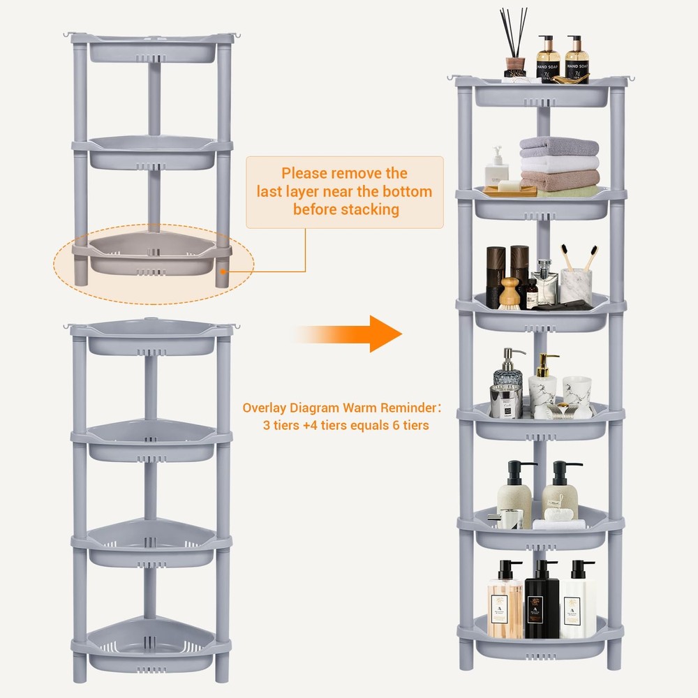 ELYKEN 4-Tier Corner Shower Caddy Organizer Shelf - Rustproof, Adjustable